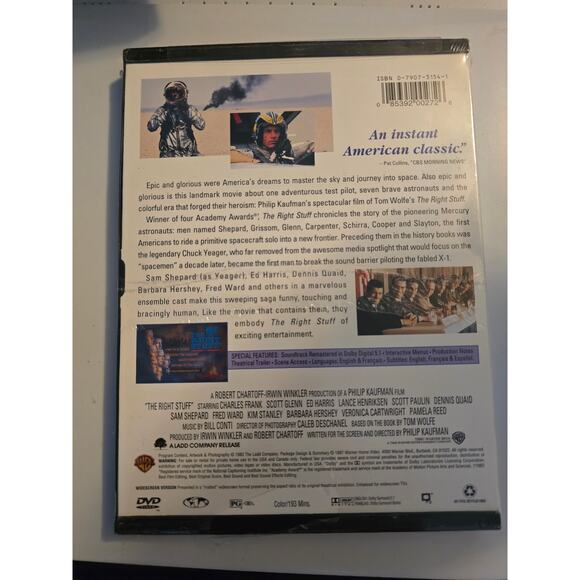 The Right Stuff [1983] (DVD, 1997, Widescreen) NEW sealed‎ - Picture 2 of 2